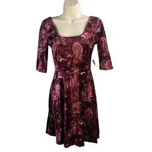 Vintage Y2k Velvet‎ Mini Babydoll Dress Small Whimsigoth Fairy Grunge Boho